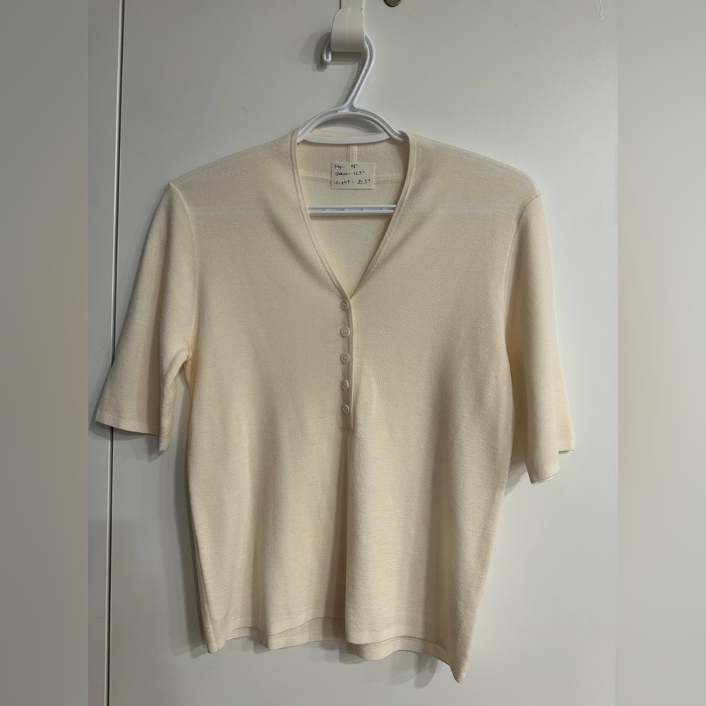 Cream Button-Up Women's Top